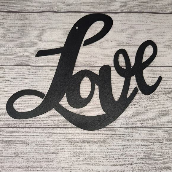 Black Iron Script Love for Decor or Craft - Picture 1 of 4